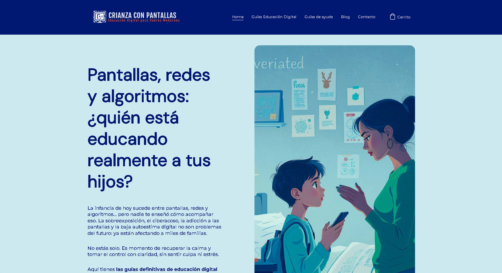 Página de inicio de Crianza con Pantallas